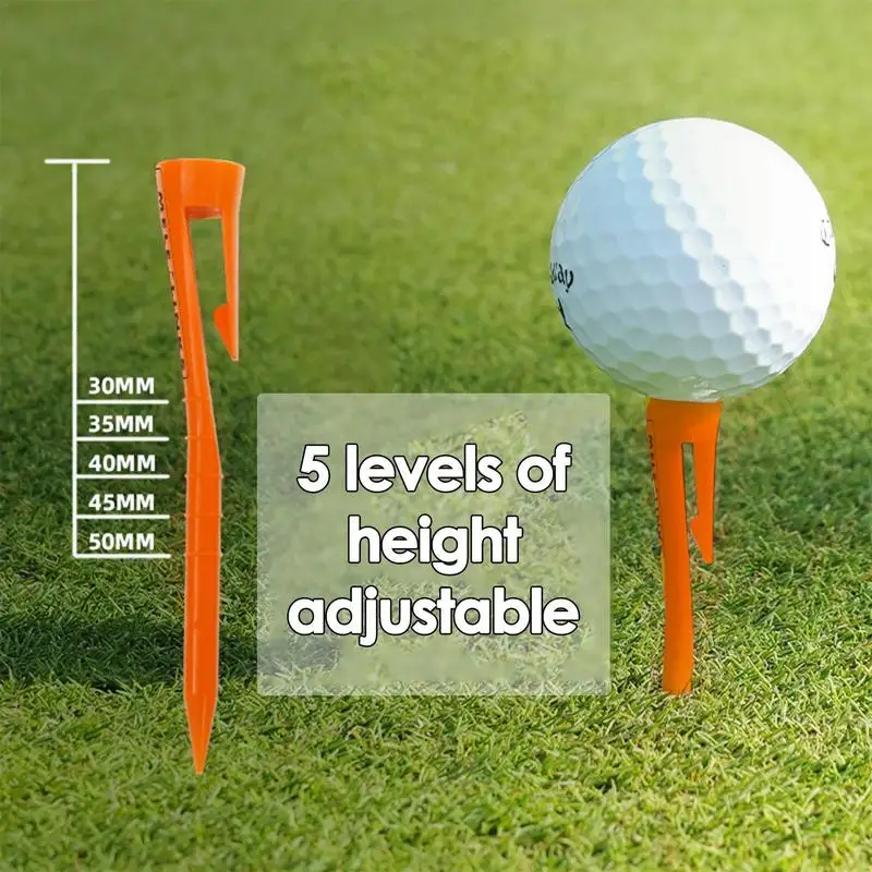 Adjustable Golf Tee 10pcs Adjustable Height Golfing Tees Enhanced Stability & Portability Golf Practice Tools With Innovative