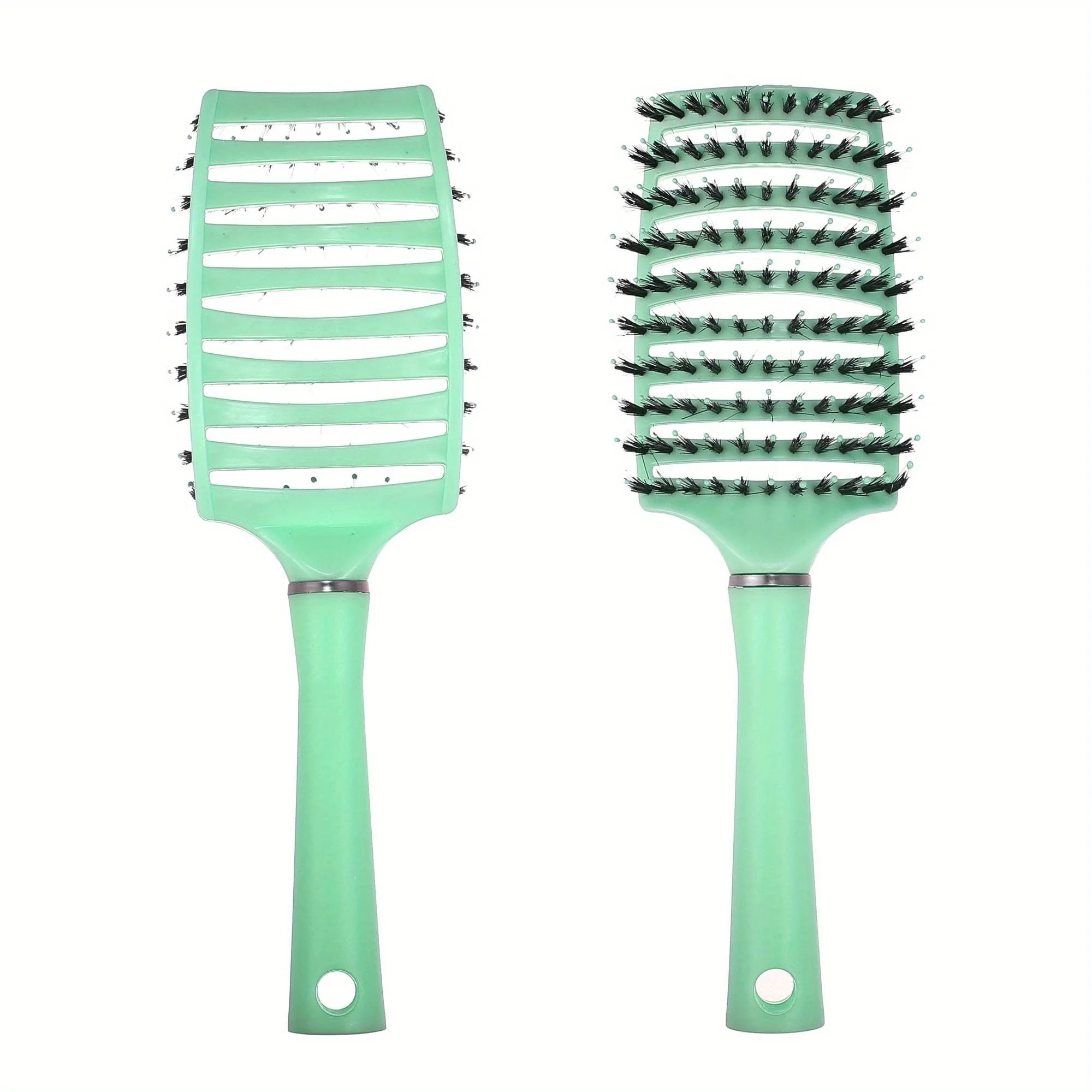 

1Pc Detangling Brush with Detangling Pins Hair Comb Green Unisex All Purpose Combs