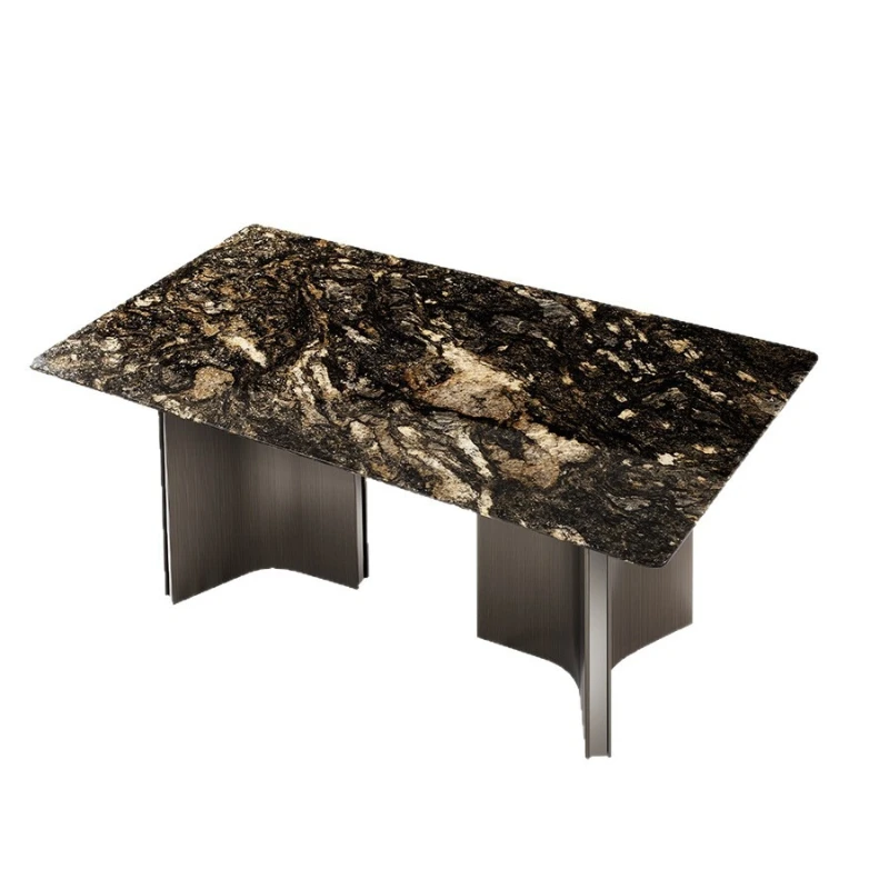 

Bright Galaxy Natural Luxury Stone Dining Table Pre mium Imported Platinum Marble Rectangle