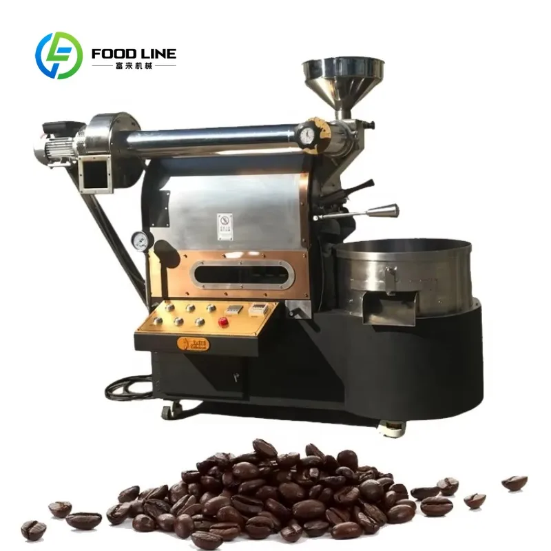 Coffee Bean Roasting Machine for Sale, Stainless Steel Drum and Temperature Control, Compact Coffee Roaster for Coffee Lovers