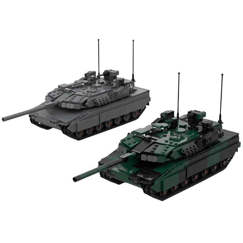 

MOC-208666 Military Battle Leopard 2A8 Tank Series Model Puzzle Boy Building Block US WWII Cannon Vehicle Toy Gift Set Bricks