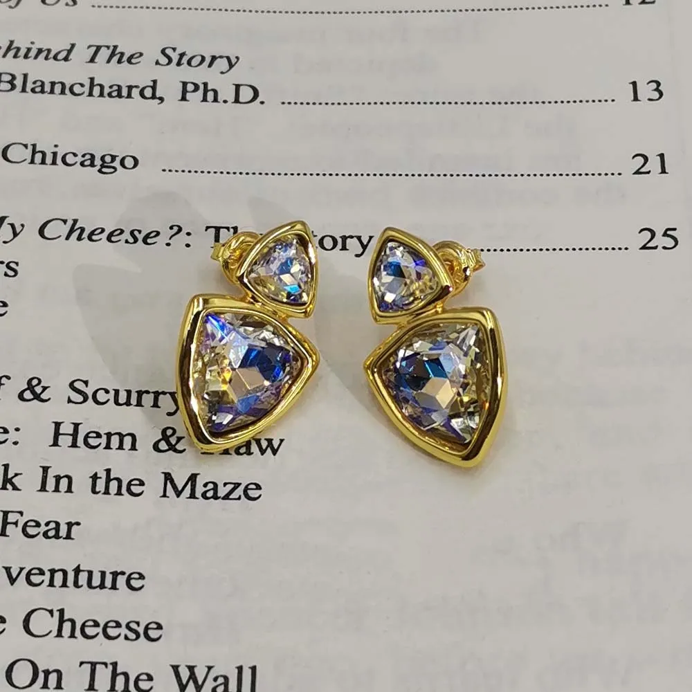 2026 Spain Bright Fairy Wind Colored Irregular Zircon Earrings Jewelry Accessories Anniversary Gift