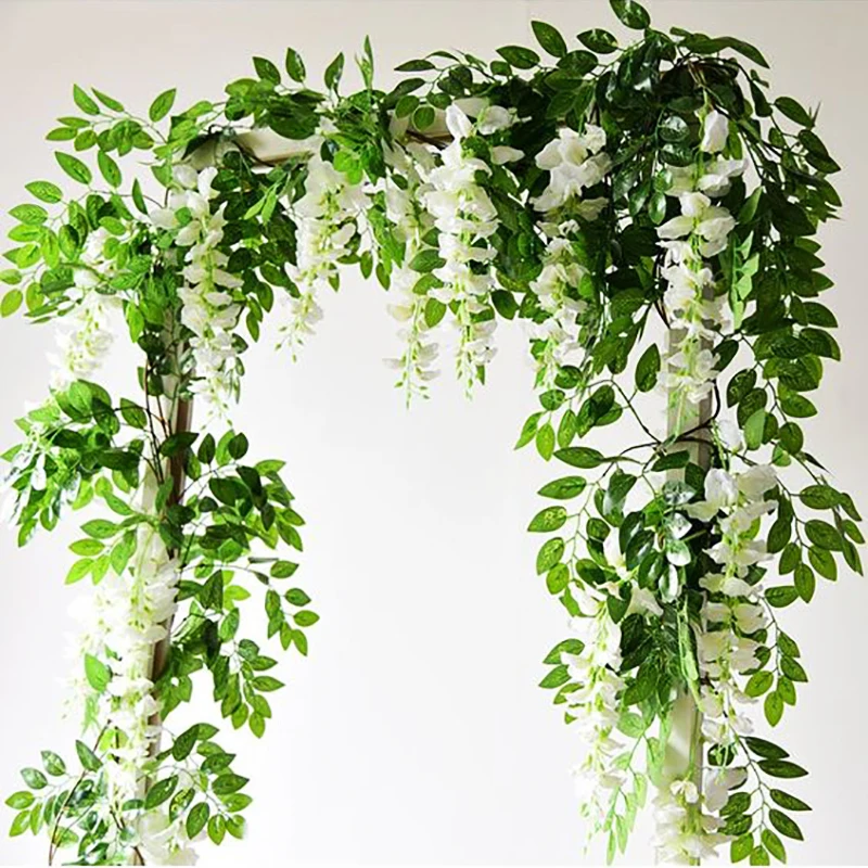 Glyzinien künstliche Blumen Girlande künstliche Glyzinien Rebe Seide hängende Blume gefälschte Blume