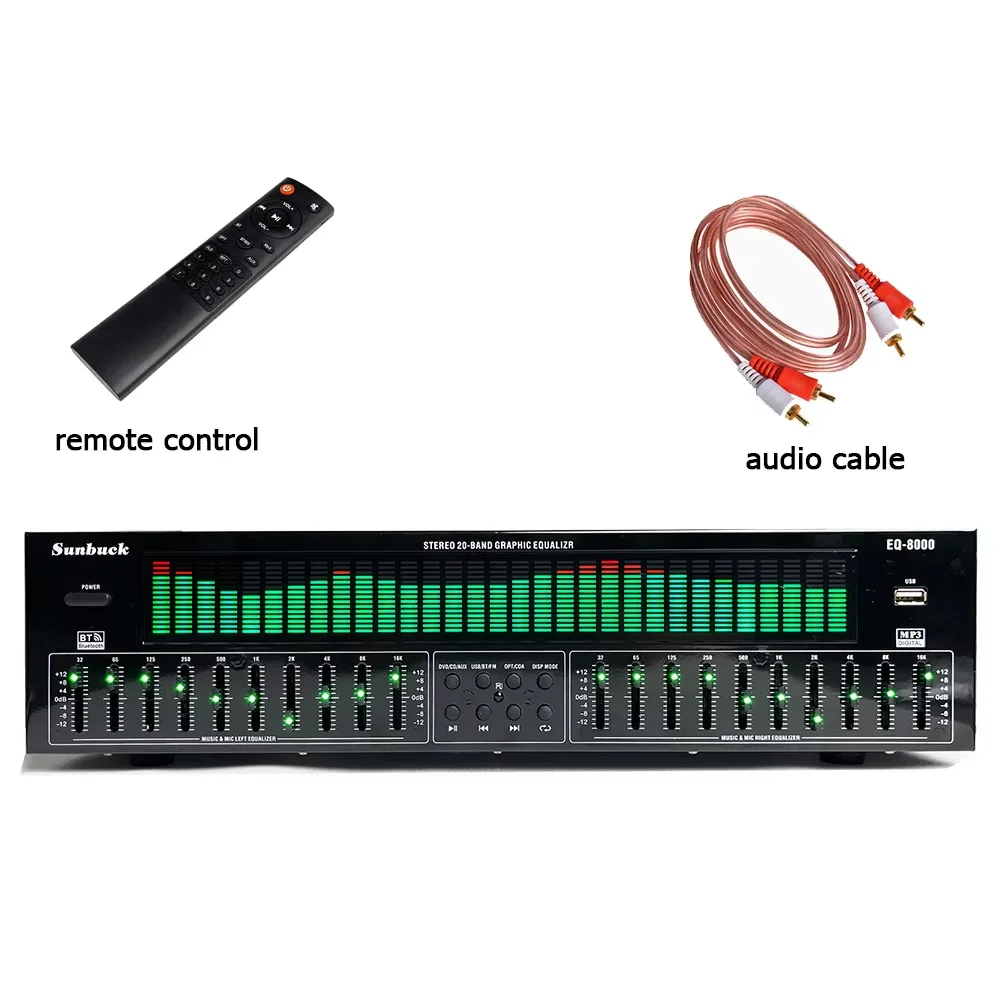 Professional EQ equalizer Bluetooth U disk radio fiber optic coaxial digital audio decoding fever preamp player