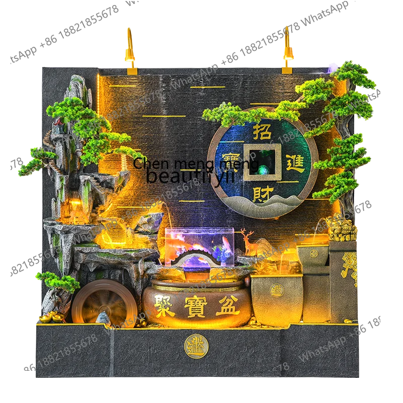 

Рокарий, экран с проточной водой, украшение с функцией воды для пруда с рыбой, колесо фэн-шуй с водопадом, ландшафтный дизайн аквариума во дворе