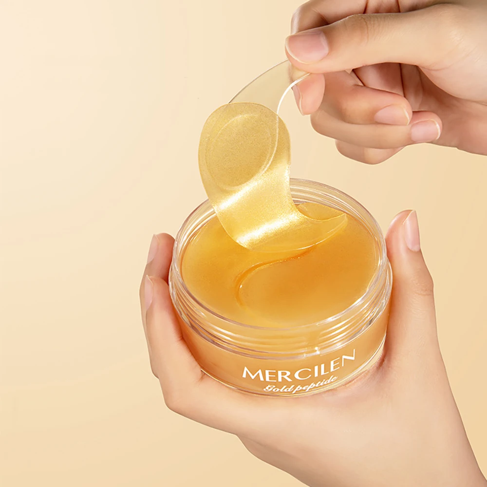 60Pcs Golden Peptide Collagen Face Mask For Forehead Eyes Cheek Moisturizing Firming Hydrating Facial Patches Eye Mask Skin Care