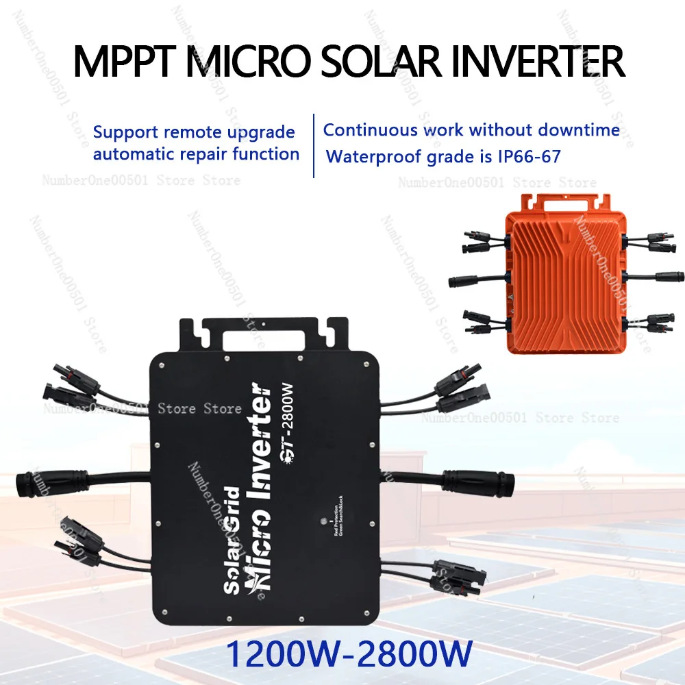 

Die-cast aluminum 2800W black smart WiFi IP66 waterproof solar photovoltaic system grid-connected inverter