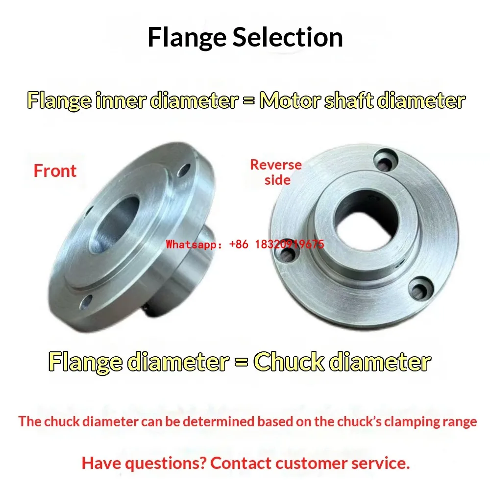 Cyclmotion CNC Motor Flange and Adapter Plate for 80/100/125/130mm 3-Jaw or 4-Jaw Chucks (Motor Shaft Connection)