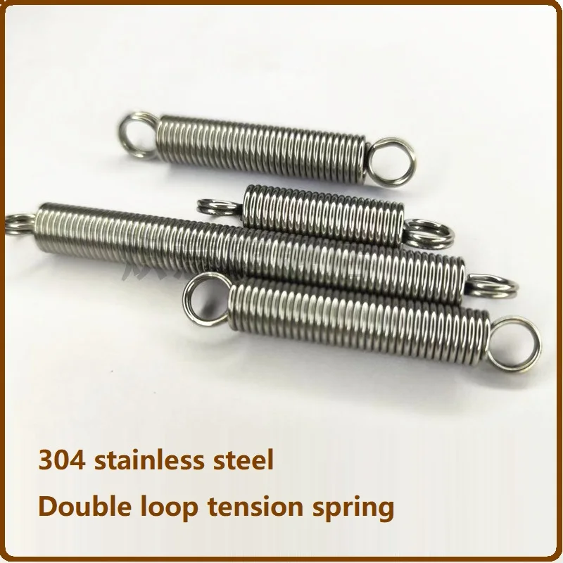 304 stainless steel pull spring double loop closed hook and loop,Wire Dia2.5mm,OuterDia16/18/20/22/25mm,Length50-300mm customize