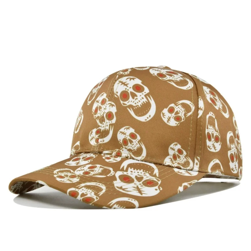 Halloween skull print baseball caps for men and women, outdoor sports events, casual baseball caps, hip-hop street cos play