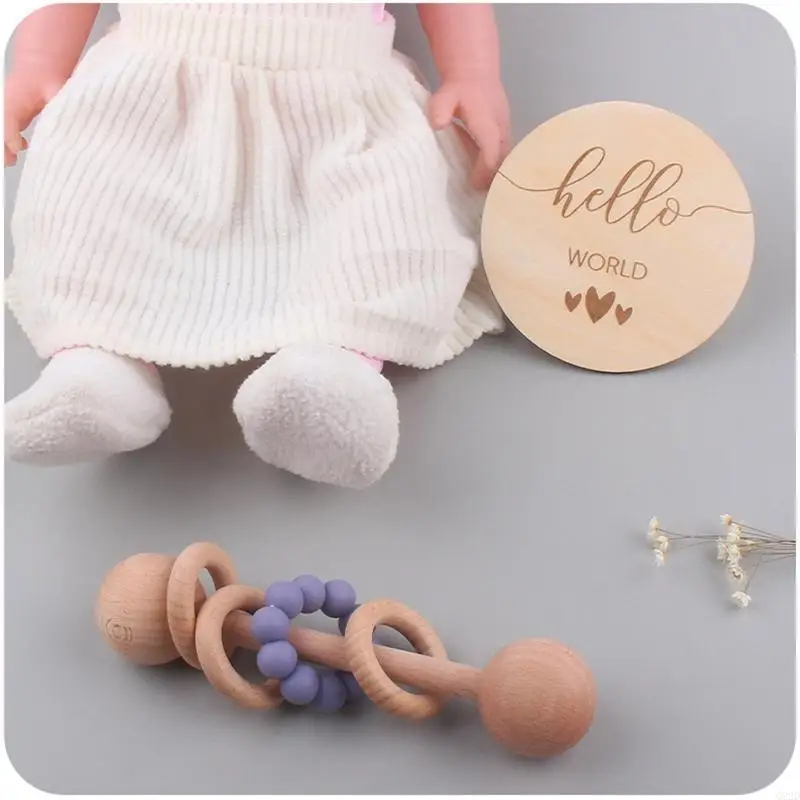 Q22d 12 PCS/مجموعة بطاقات Baby Wooden Cards Memorial Memorial Netors شهرية التسجيل الشهري بطاقات الذكرى السنوية