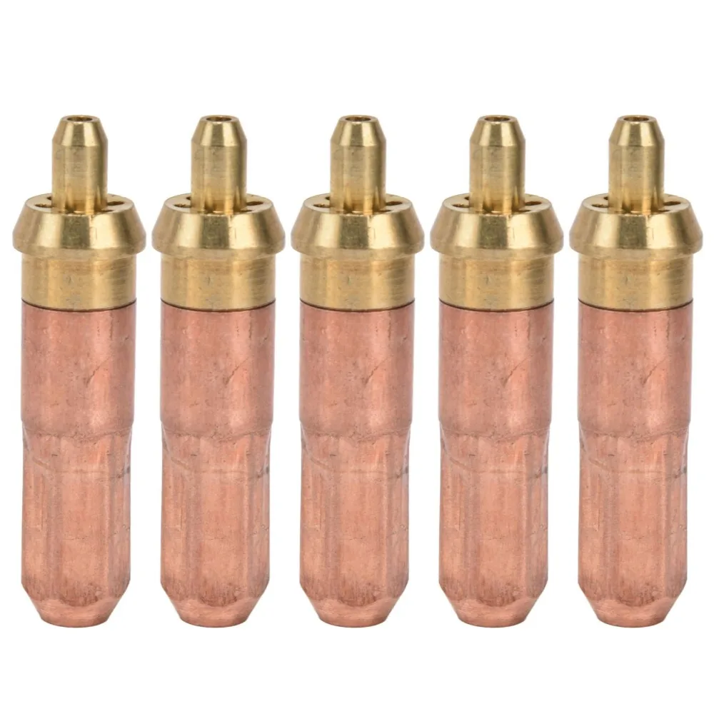 5pcs Copper Cutting Torch Tips Plum Ring 73mm Length Propane Cutting Tip Set Gas Welding Nozzles Power Tool Accessories