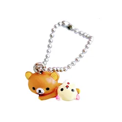 Rilakkuma Korilakkuma Bear Keychain Key Chain Cartoon Anime Mini Cute Kawaii Keychains Ball Chain Keyring