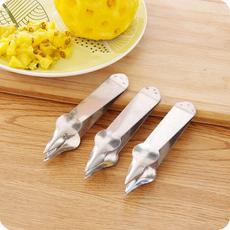 New Creative Practical Stainless Steel Cutter Pineapple Eye Peeler Pineapple Seed Remover Clip Home Kitchen Fruit Tools
