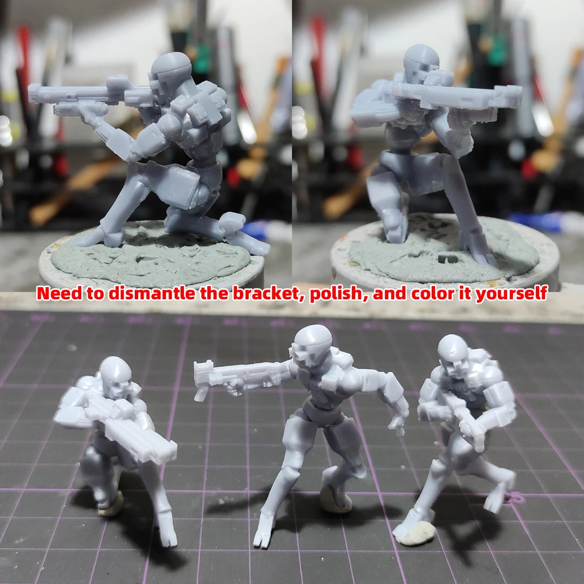 1/35 1/48 1/72 Maßstab Modellbausatz 3D Harz Miniatur-Soldatenfiguren Diorama Unbemalt SciFi Zyklop-Roboter-Gruppe DIY – Detail 1