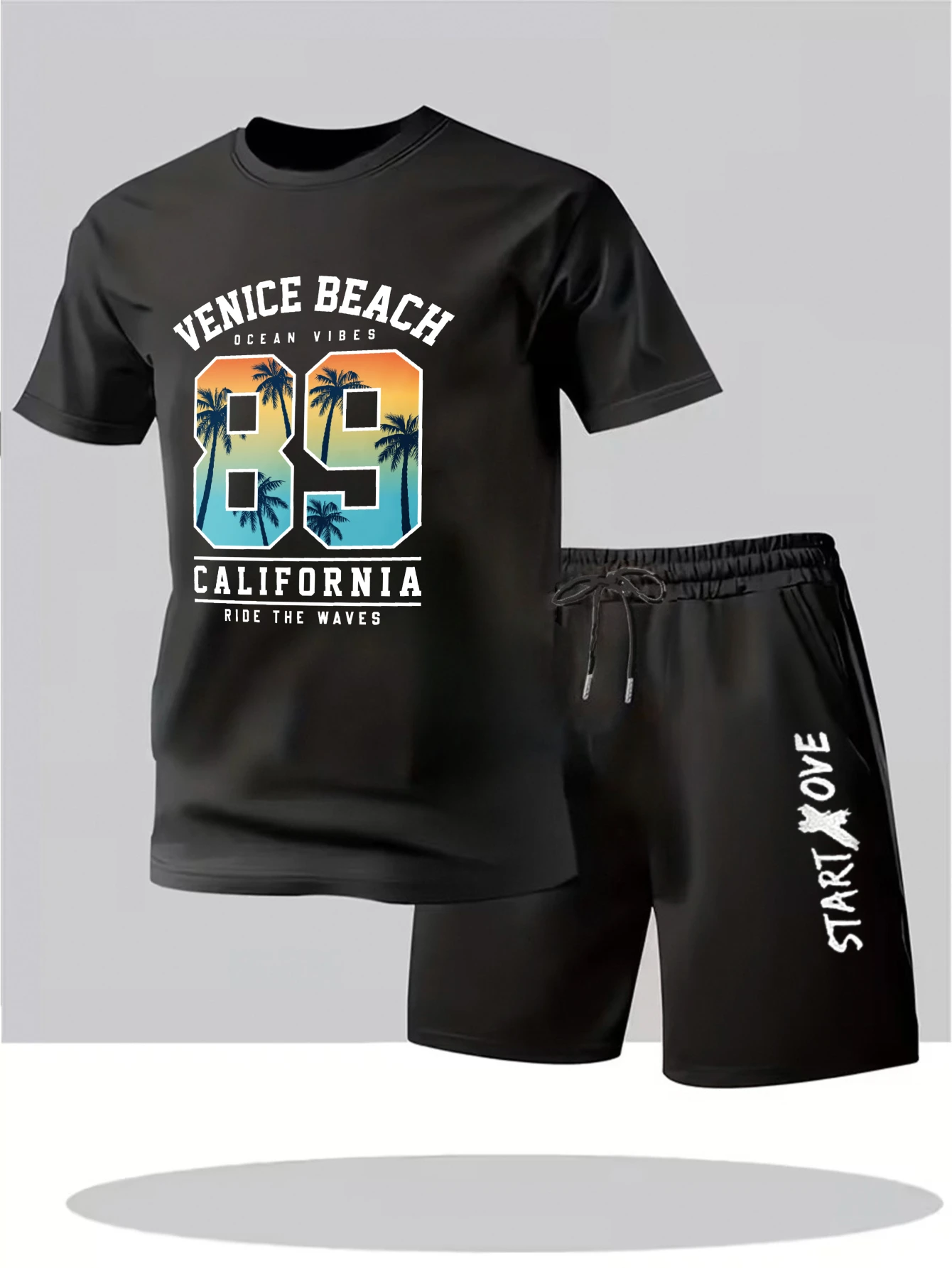 

Мужской летний костюм 2025: комплект из двух предметов, тонкий мужской костюм, одежда из полиэстера с принтом, мужские спортивные костюмы с графическим рисунком