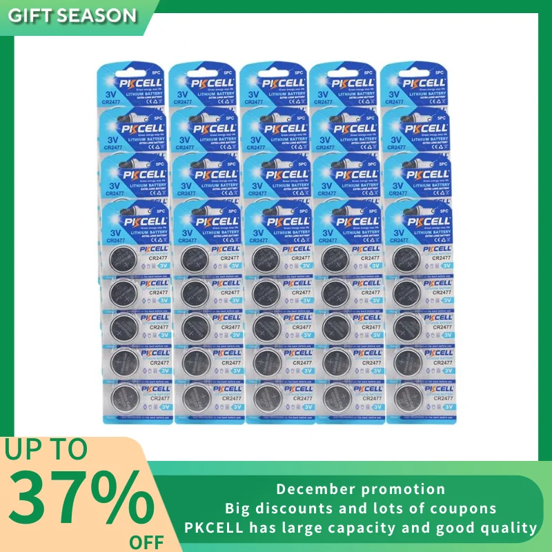 5PC/10PC/20PC/50PC/100PC 220mAh CR2032 Botton Battery 3V BR2032 DL2032 Lithium Battery For Car Remote Control Button Coin Cell