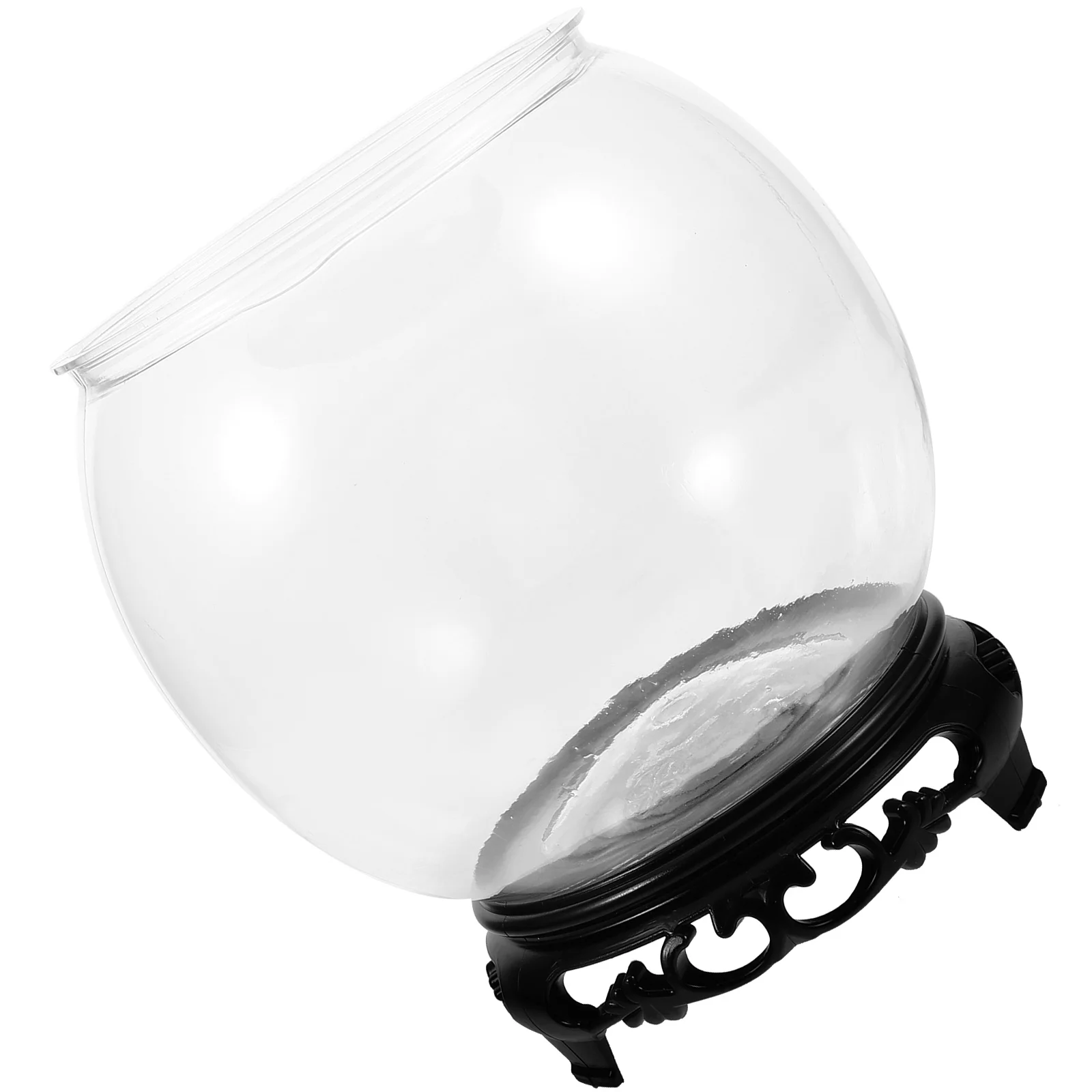 

2pcs Anti break Fish Tank Transparent Globe Bowl for Betta 110C Desktop Decor Plastic Vase Home Office Adornment Small