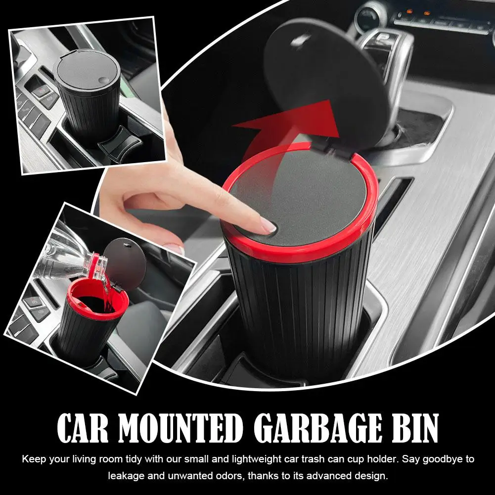 Car Trash Bin Can Mini Auto Dust Organizer Car Interior Rubbish Box Bag Container Accessories Storage Bucket Auto Garbage C0Y7