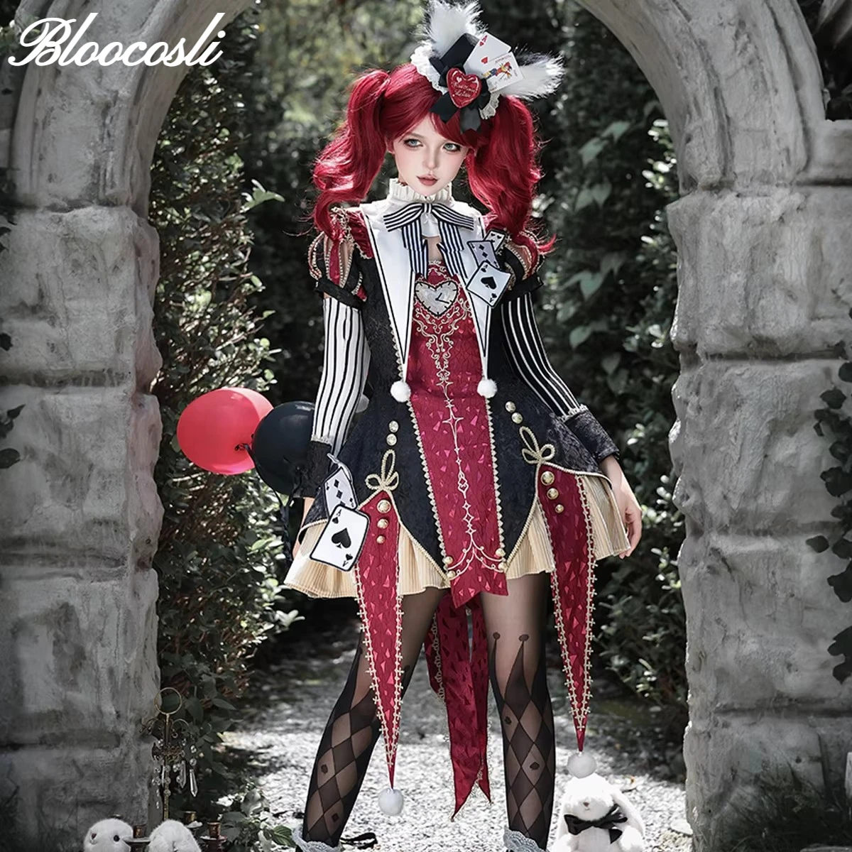 Circus Fantasy Night - Gothic Lolita Jacquard Dress, Pointed Tail Hem by Letters from Unknown Star PRE ORDER / 1 month
