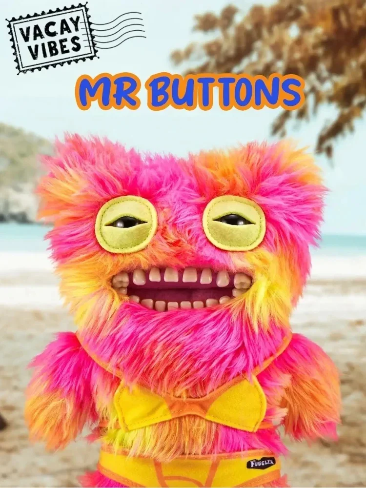 Original Fuggler Teen Monster Beach Resort Series Plush Toy Doll Monster Ugly And Funny Tooth Monster Plushie Birthday Gift 22CM