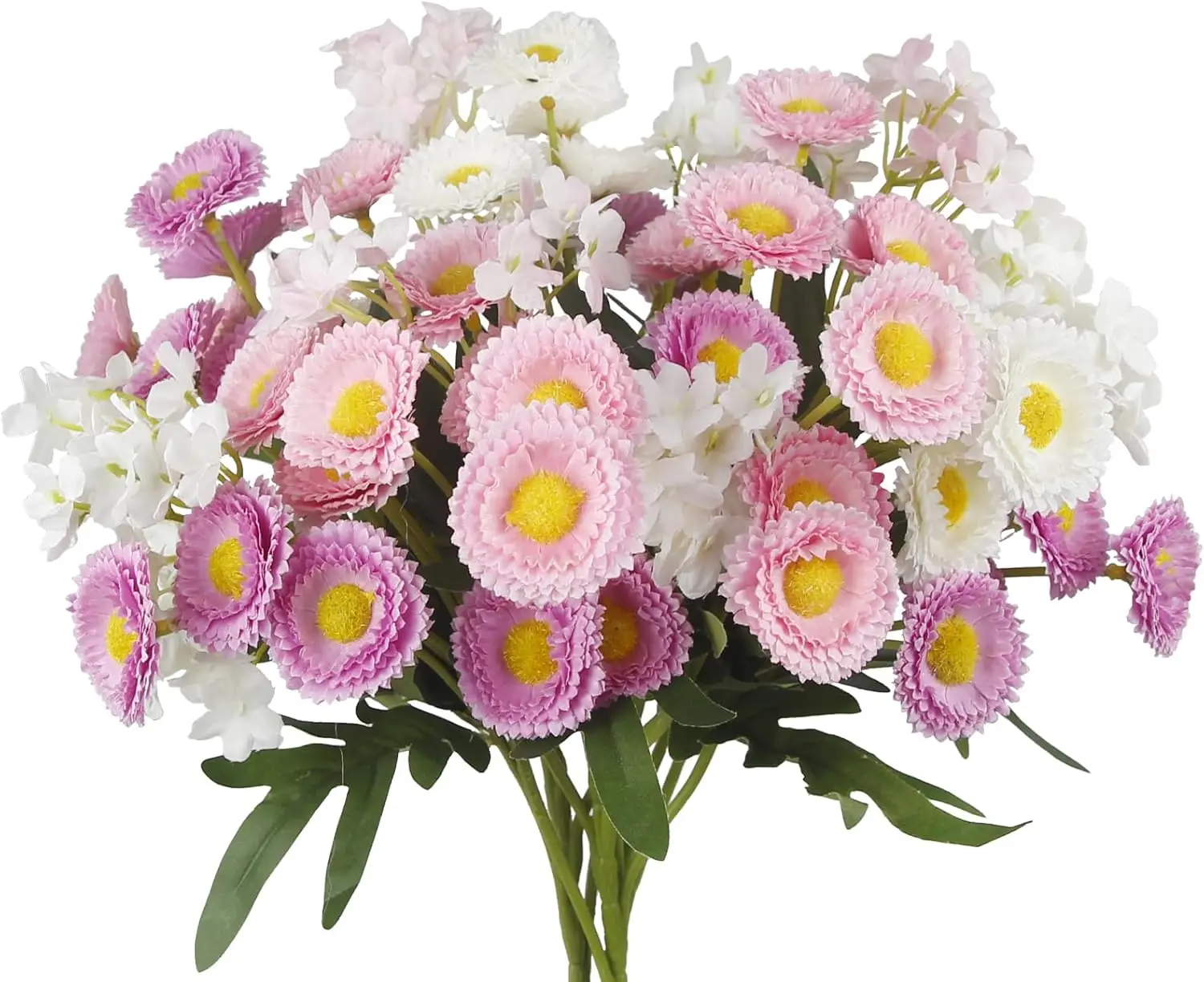 

3 Pcs Artificial Daisy Flowers for Outdoors Summer Spring Decor Silk Flowers Wildflowers UV Resistant Faux Daisies Flowers for P