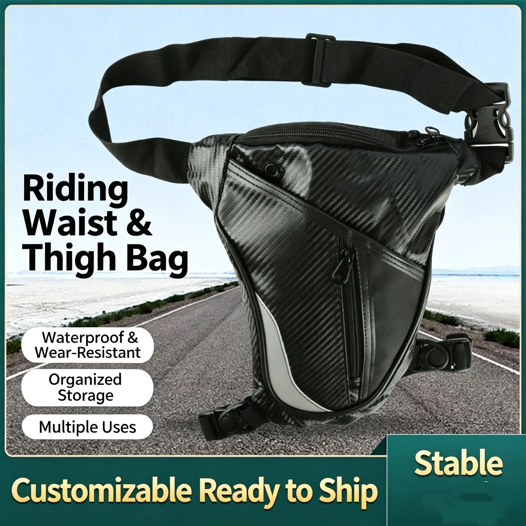 Waterproof Motorcycle Drop Thigh Leg Bag, Multifunctional Crossbody Waist Pack Motocross Riding Gear for Men Women