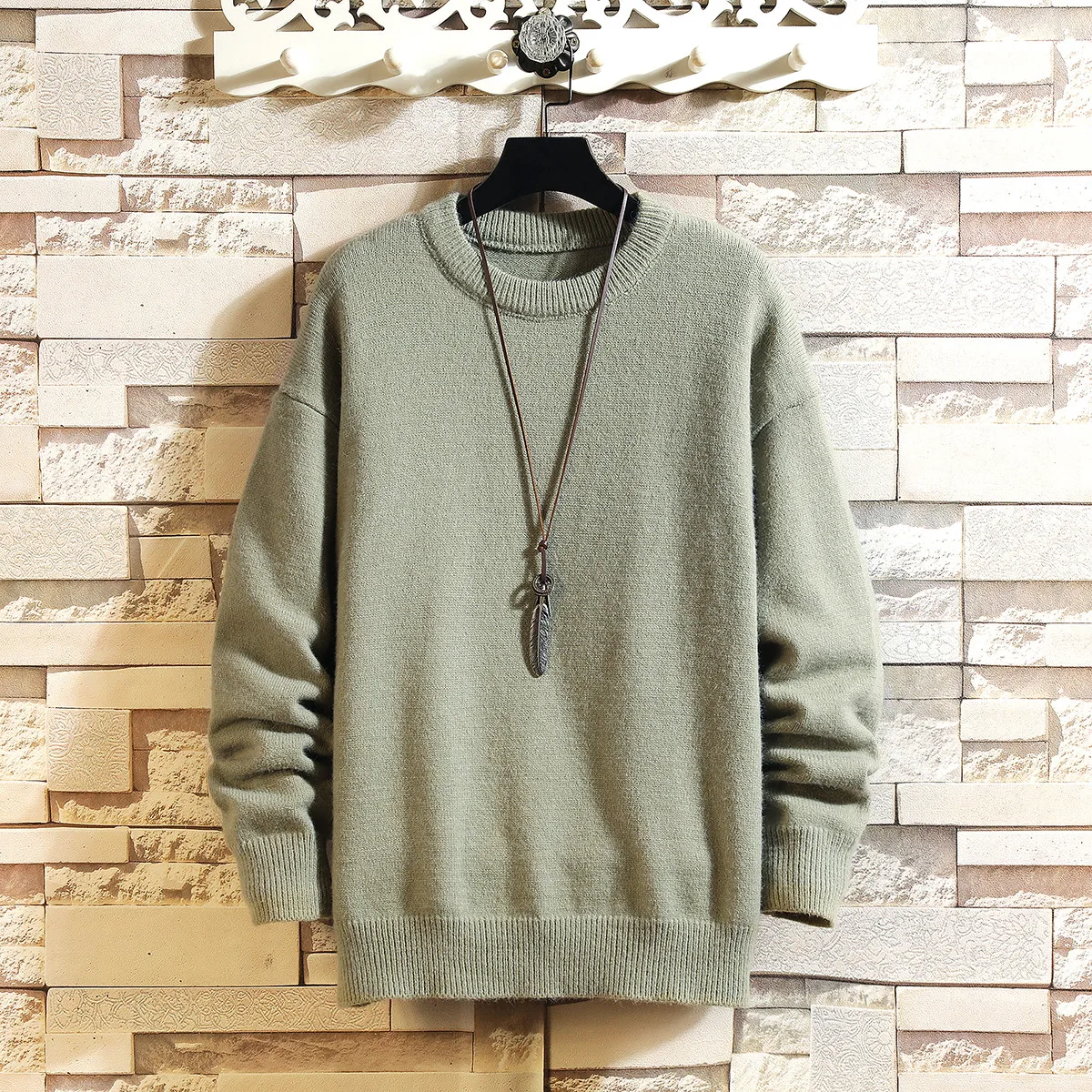 ربيع الخريف س الرقبة البلوفرات الرجال فضفاضة عادية محبوك الشارع الشهير البلوزات شيك سحب على كم طويل متماسكة سترة حجم كبير 5XL