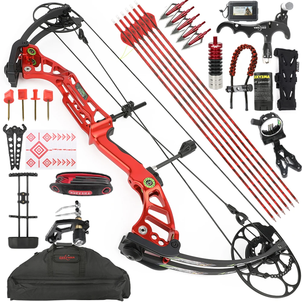 

40-75lbs CNC Compound Bow Carbon Arrow Set Archery 85% Let off Arrow Speef 350fps Left/Right Hand Bow Hunting Shooting Targeting