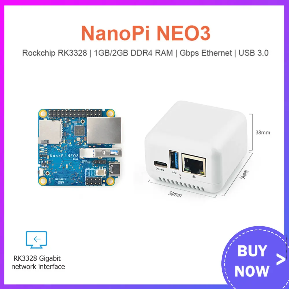 

NanoPi NEO3 1GB/2GB DDR4 RK3328 Cortex A53 Quad-core 64-bi Support Linux Ubuntu Core Upgrade Nanopi NEO2