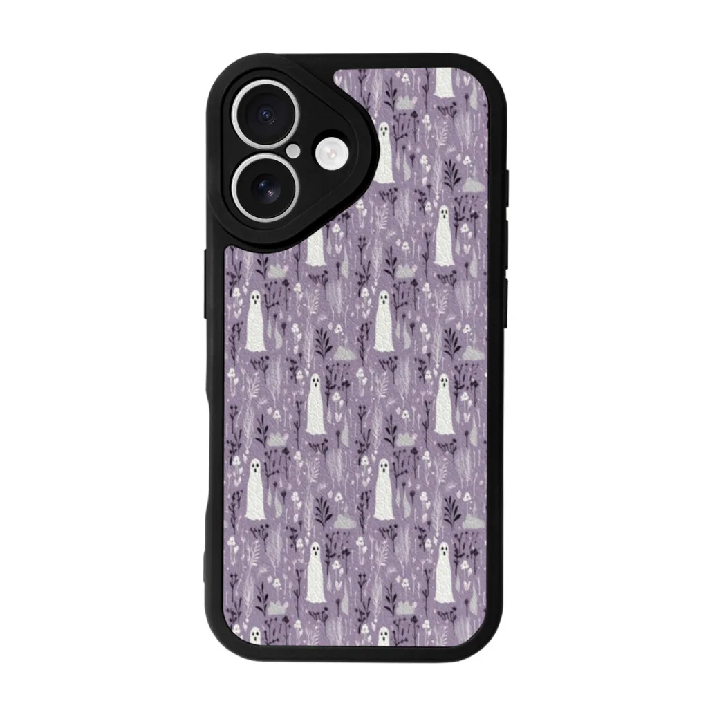 Phone Case For iPhone 16 Pro Max Plus Silicone Skin Case Ghost pattern with floral accents