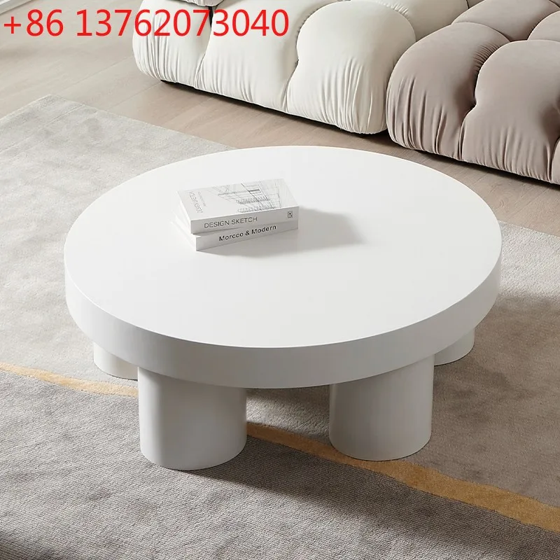 

Nordic paint round coffee table art light luxury modern simple creative tea table