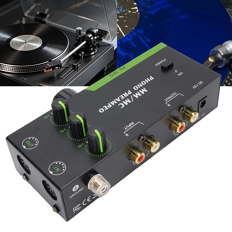 

Фонопредусилитель с 3-полосной регулировкой для проигрывателей винила, усилитель для проигрыватов с поддержкой MM/MC-картриджей, вход/выход XLR