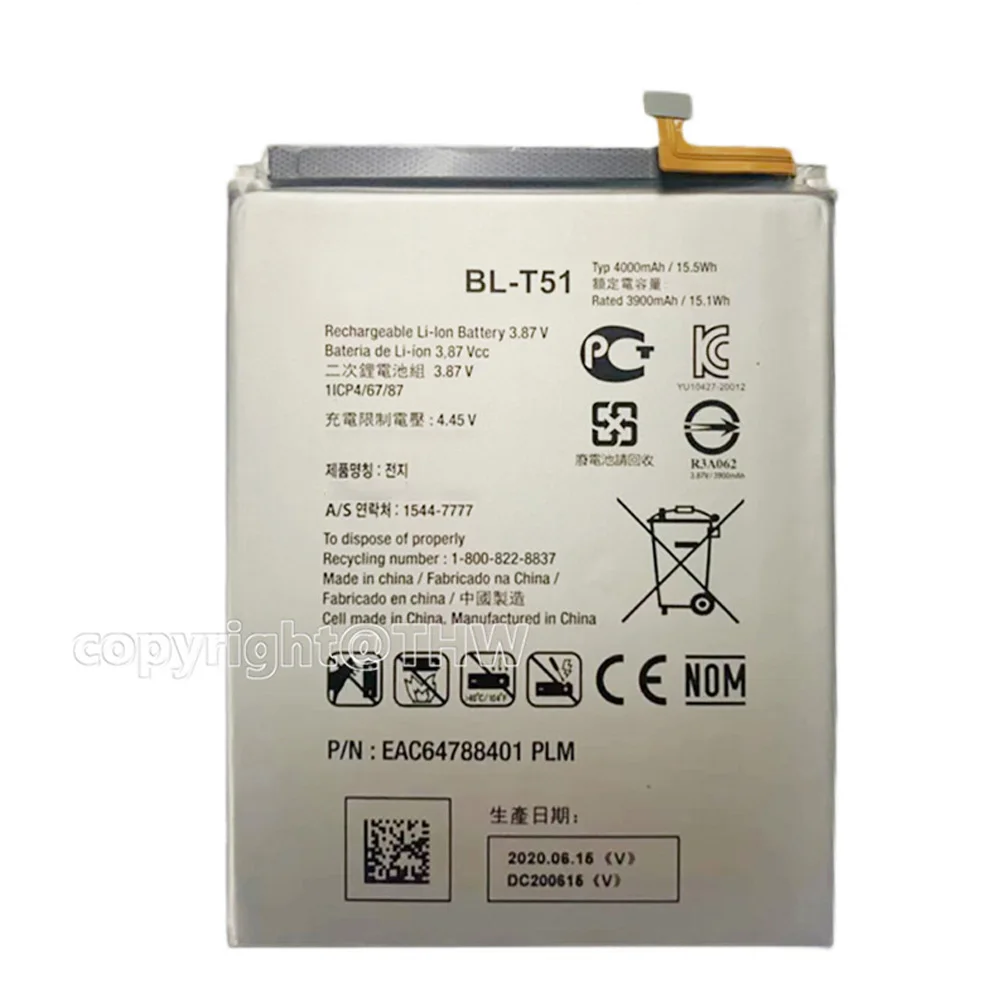 Original Replacement Battery BL-T51 4000mAh Battery For LG K42 K52 LMK420 LM-K420 LM-K420H LM-K420E LM-K420Y BL T51+Free Tools