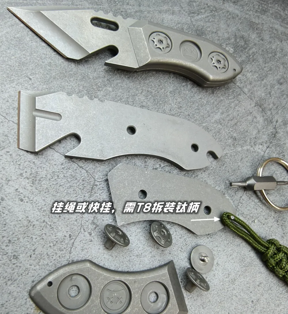 Titanium Alloy DC53 Crowbar with Carbon Fiber Sheath Bottle Opener Outdoor Multifunction EDC Tools