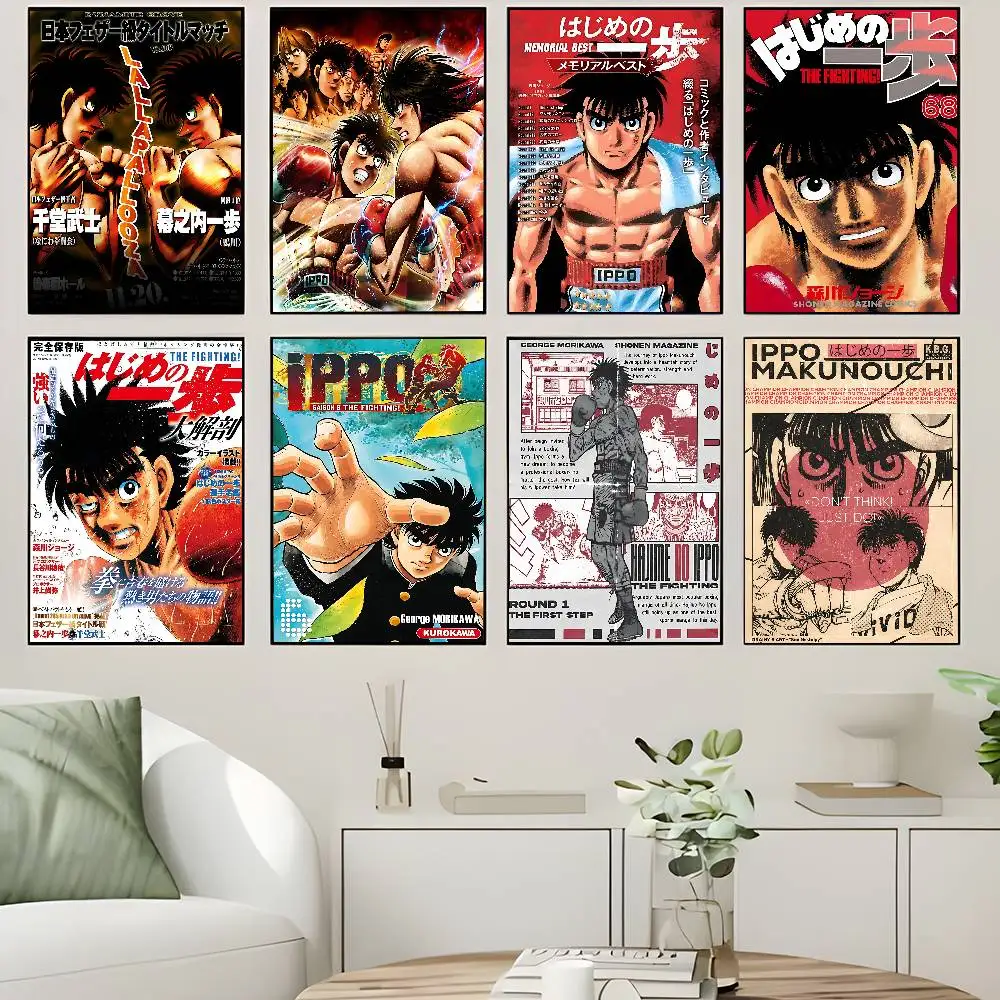 Hajime No Ippo Japan Anime Classic Vintage Posters Decoracion Painting Wall Art White Kraft Paper Kawaii Room Decor