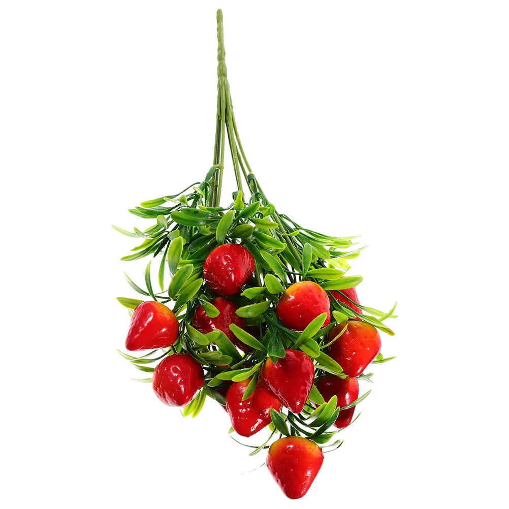 

Simulated Strawberry Bouquet Stems DIY Decor Fake Artificial Faux Branch Plants Indoor