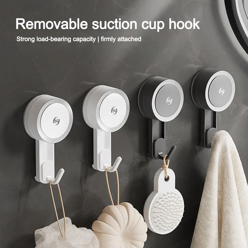 

Durable Vacuum Suction Cup Bathroom Wall Hooks Heavy Duty Punch-free Door Hooks Reusable Wall Hanger
