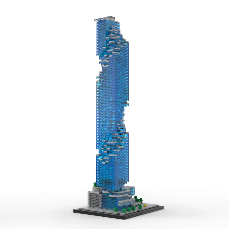 MOC Architectural Mahanakhon Bangkok 1:800 Scale Model | 1865-Piece DIY Building Block Set | Creative Holiday Gift