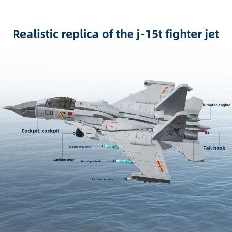 

KEEPPLEY J-15T Fighter Wonderful Military Cultural and Creative Building Blocks Toy for Children's Puzzle Great National