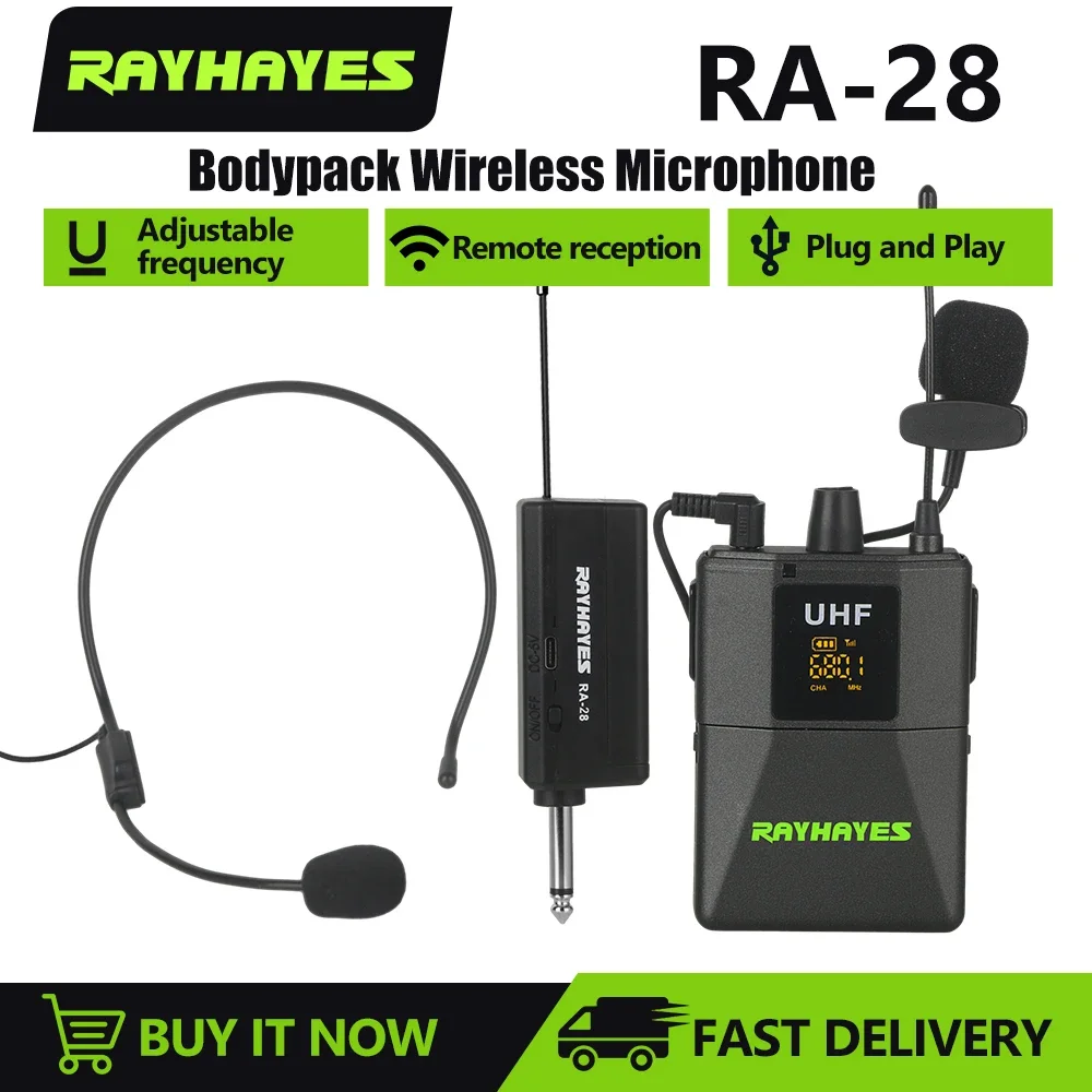 RAYHAYES RA-28 Headworn Mikrofon Lautsprecher Sprachverstärker Recorder Lehrmikrofon Lautsprecher Audio Mini Wired Mikrofon Mike