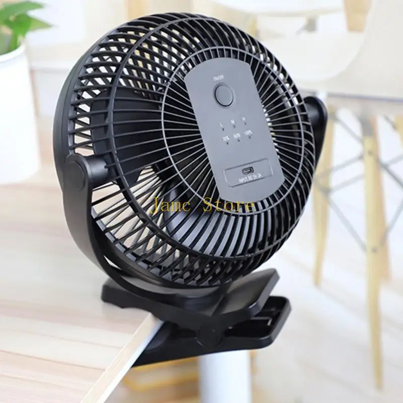 LX0B Small Desk USB Rechargeable Sturdy Clamp Fans with 4 Speeds for Bedroom Office