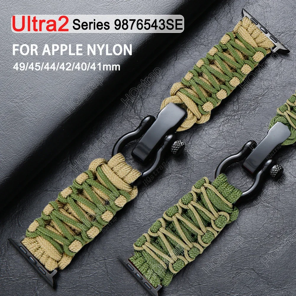 Sport Braided Nylon Strap for Apple Watch Band Ultra 2 49mm 45mm 44mm 42mm Bracelet for Iwatch Series 9 7 6 5 4 8 SE 40mm 41mm