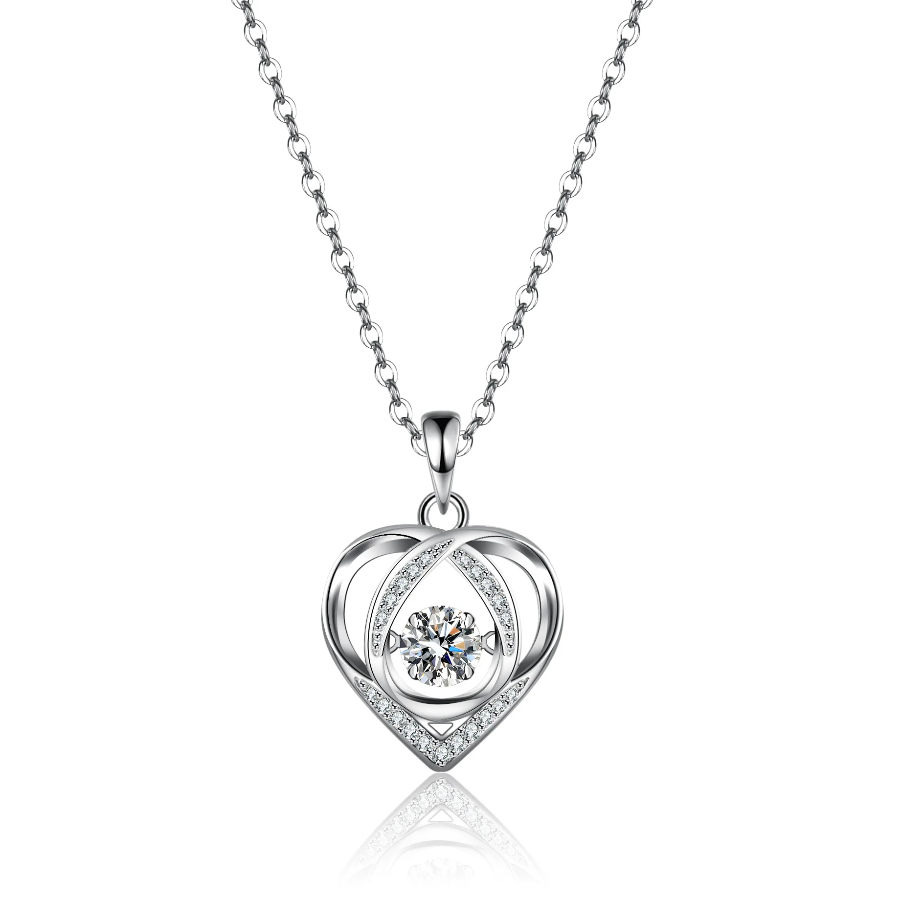 

18K Gold Pendant with A Lively and Pulsating Heart, Moissanite Necklace for Women, Fashionable Platinum PT950 Diamond Pendant