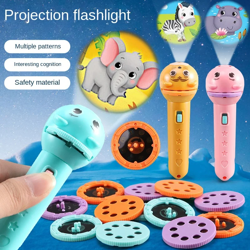 Children\'s Stall Wholesale Early Education Perception Projection Light Flashlight Girl and Boy Luminous Toys Promotional Gifts