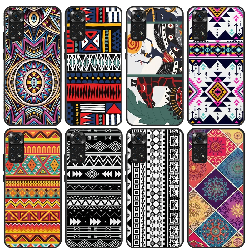 Tribal Aztec Geometric Colour Case For Xiaomi Redmi Note 10 11 Pro Cover For Redmi Note 12 8 9 Pro 11S 10S 9S 9A 9C 10C