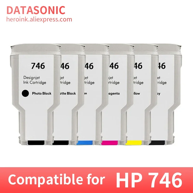 Cartucho de Tinta Compatível para hp Designjet Impressora de Grande Formato 300ml 746 P2v82a P2v83a P2v80a P2v78a z6 z9 +