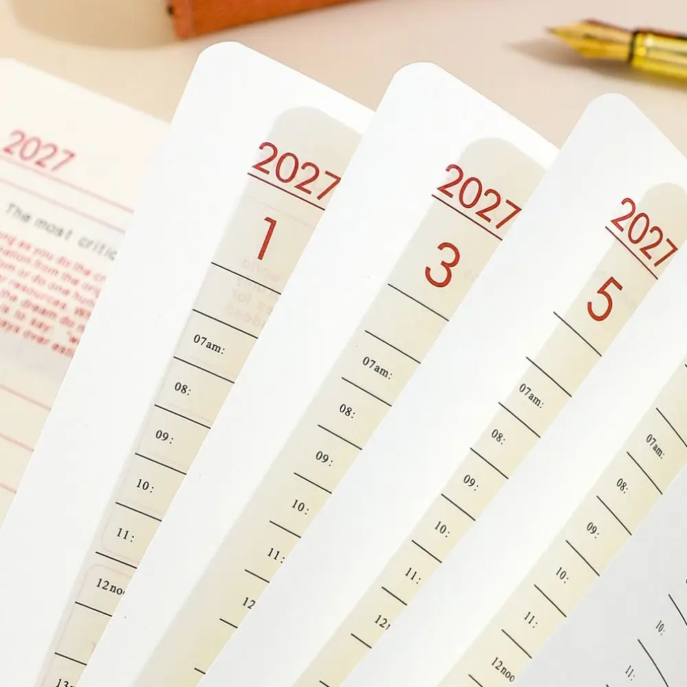 Portable A5 2027 Agenda Book To Do List Planner Reminder Daily Planner Book Textured PU Calendar Book Students