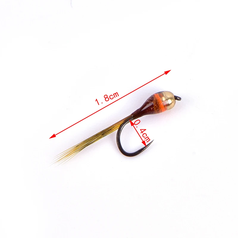 6PCS/SET Tungsten Perdigon Nymph Small Beadheads Fly Rainbow Brown Trout Grayling Brook Fishing Quick Sink