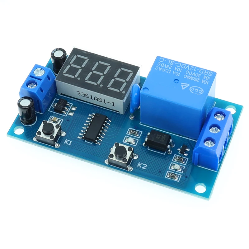 DC 12V Digital Display Delay Relay Delay Time Multi-function Module Infinite Loop Countdown Switch Control Module Timer Module